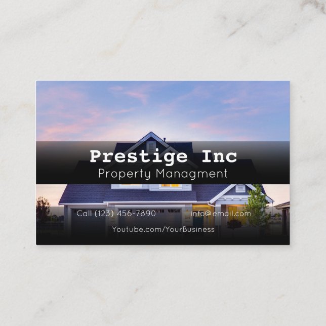 Carte De Visite Gestionnaire de gestion des biens professionnels (Dos)