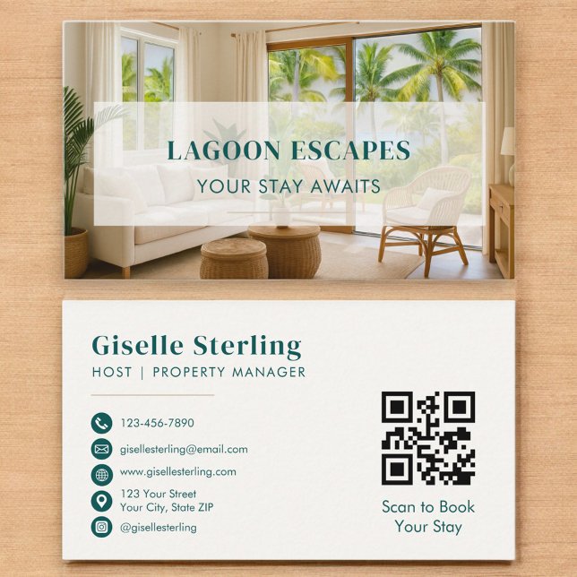 Carte De Visite Gestionnaire de location de courte durée QR Code (Créateur téléchargé)