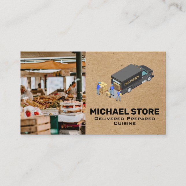 Carte De Visite Gestionnaire de magasin | Service de livraison | M (Devant)