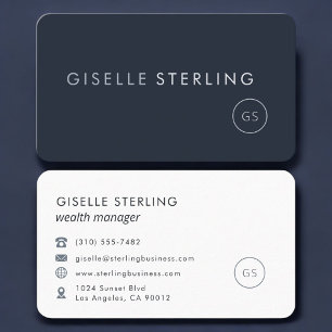 Carte De Visite Gestionnaire de patrimoine Navy Blue Professionnel