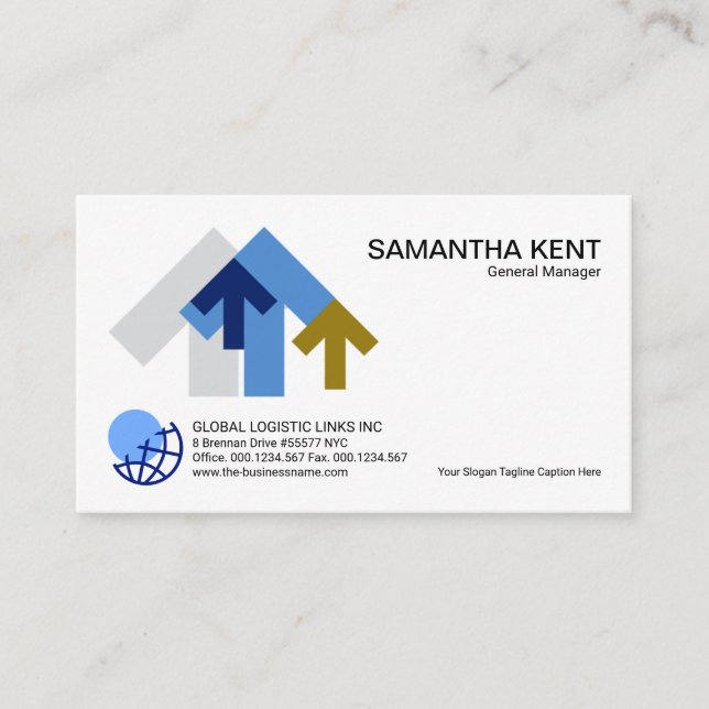 Carte De Visite Gestionnaire logistique des flèches de la chaîne d (Devant)