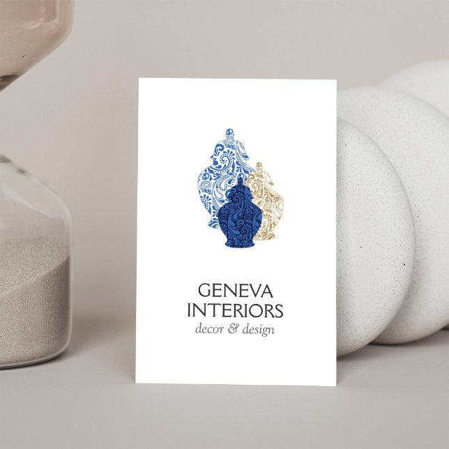 Carte De Visite Ginger Jars Poterie Elégant Concepteur Intérieur (Créateur téléchargé)