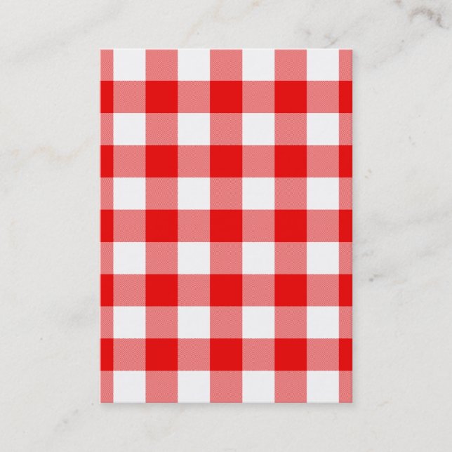 Carte De Visite Gingham rouge (Devant)