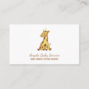 Carte De Visite Girafe Animal sauvage garde d'enfants bébé