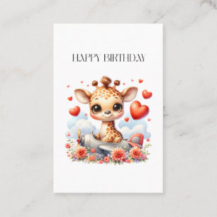 Carte De Visite Girafe Avion Anniversaire