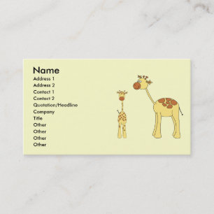 Carte De Visite Girafe de bébé et d'adulte