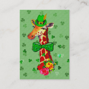 Carte De Visite Girafe du jour de St Patrick
