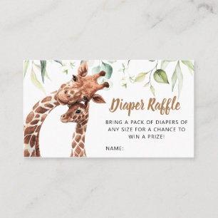 Carte De Visite Giraffe Baby shower verdoyant Raffle de couches