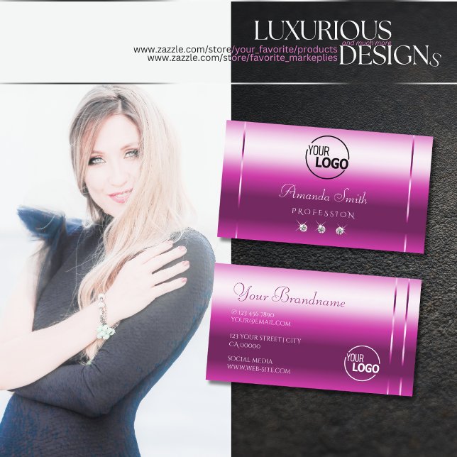 Carte De Visite Girl rose Lilac Shimmer Sparkle Diamonds ajouter l (Créateur téléchargé)