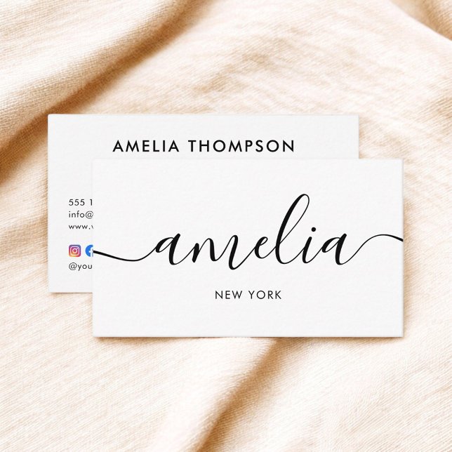 Carte De Visite Girls Social Media QR Code Blanc (Créateur téléchargé)