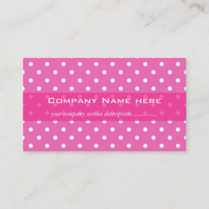 Carte de visite girly à pois roses