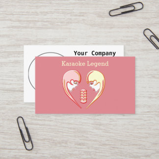 Carte De Visite Girly BFF Karaoke Love Heart