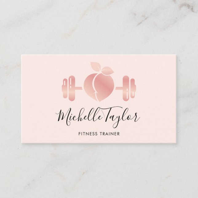 Carte De Visite Girly Blush Rose Gold Fitness Trainer voiture d'af (Devant)