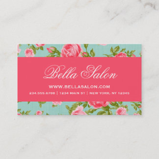 Carte De Visite Girly Chic Elegant Vintage Floral Roses