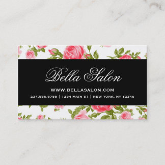 Carte De Visite Girly Chic Elegant Vintage Floral Roses
