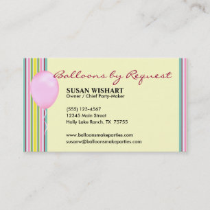 Carte de visite Girly de ballon