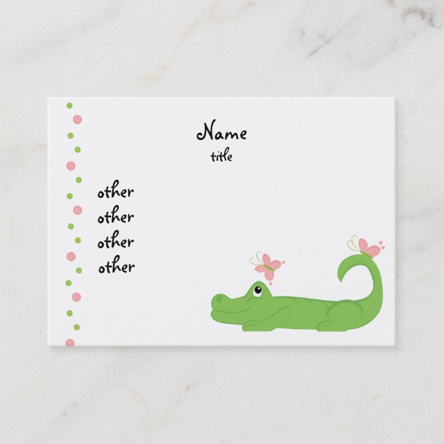 Carte De Visite Girly Gator (Devant)