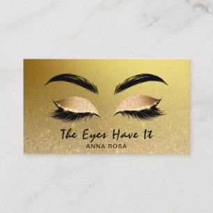 Carte De Visite *~* Girly Gold Golden Lashes Extensions Brows