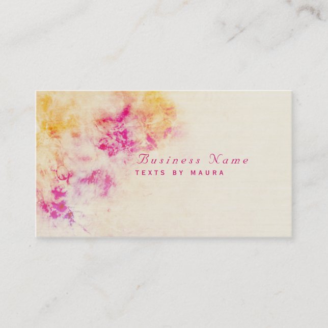 Carte de visite Girly grunge orange rose de beauté (Devant)