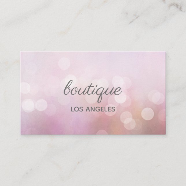 Carte De Visite Girly Pink Bokeh Parties scintillant Moderne Mode  (Devant)