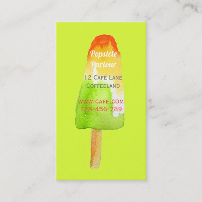 Carte De Visite Glace à l'eau de café de plage Été (Devant)