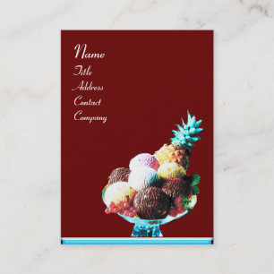 Carte De Visite GLACE  - BOUTIQUE DE DÉSERT,bleu rouge