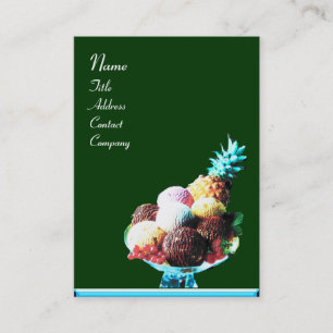 Carte De Visite GLACE - BOUTIQUE DE DESSERTS,bleu rouge vert