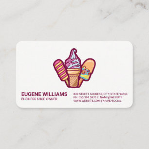 Carte De Visite Glaces Sucrées Popsicle   Desserts
