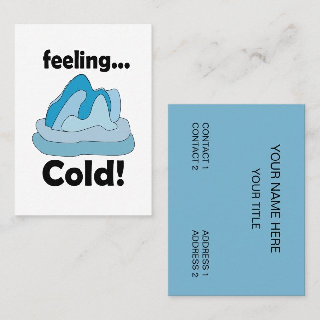 Carte De Visite Glacier Iceberg Sentiment Froid Environnemental (Devant / Derrière)