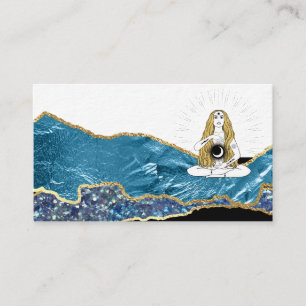 Carte De Visite *~* Glam Beach Moon Goddess Turquoise Gold Parties