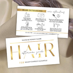 Carte De Visite Glam Chic Gold Hair Extensions Instructions de soi