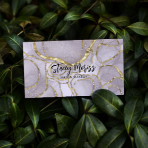 Carte De Visite Glam Chic QR Code Gold Abstrait Script