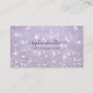 Carte De Visite Glam Classy Glitter Lavande, Nom de Script
