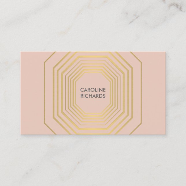 Carte De Visite Glam Deco Bijoux Design Mode Boutique Pêche (Devant)
