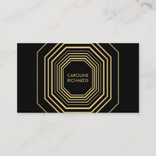 Carte De Visite Glam Deco Gold et Black Mode et Design