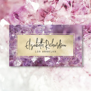 Carte De Visite Glam Elegant Boho Amethyst Crystal Luxe