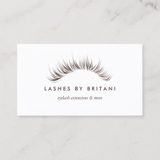 Carte De Visite Glam Eyelashes blanc et brun (Devant)