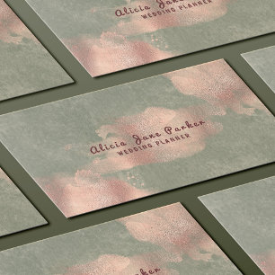 Carte De Visite Glam Faux Rose Gold Copper Foil Wedding planner