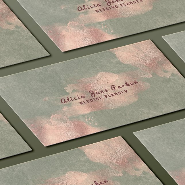 Carte De Visite Glam Faux Rose Gold Copper Foil | Wedding planner (Créateur téléchargé)