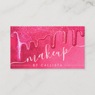 Carte De Visite Glam Girly Neon rose épais Parties scintillant gou