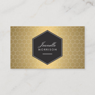 Carte De Visite Glam Gold Honeycomb Motif