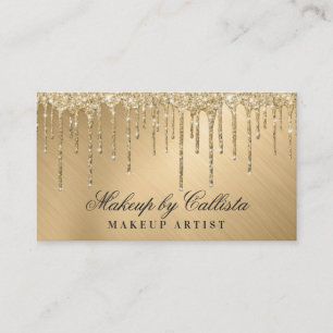 Carte De Visite Glam Gold Parties scintillant métallique Drips maq
