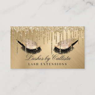 Carte De Visite Glam Gold Parties scintillant métalliques Lashes y