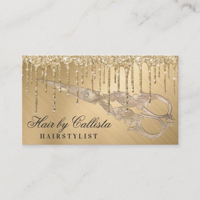 Carte De Visite Glam Gold Parties scintillant métalliques Lecteurs (Devant)