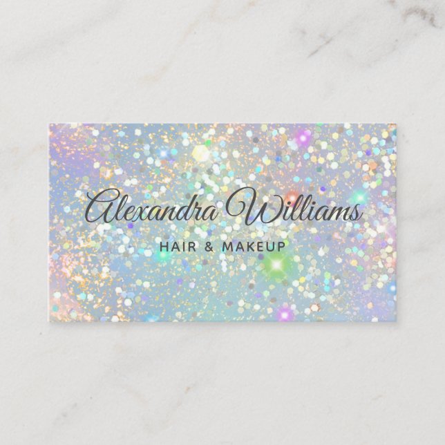 Carte De Visite Glam Holographic Parties scintillant Moderne tenda (Devant)