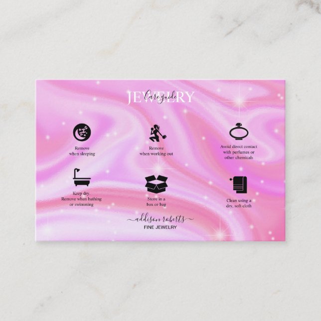 Carte De Visite Glam Iridescente Green Holographic Jewelcare Bu (Devant)