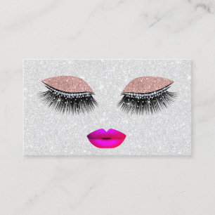 Carte De Visite Glam Lashes Hot Rose Lièvres Maquillage Artiste Ar
