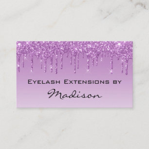 Carte De Visite Glam Lilac Purple Parties scintillant Drips Maquil