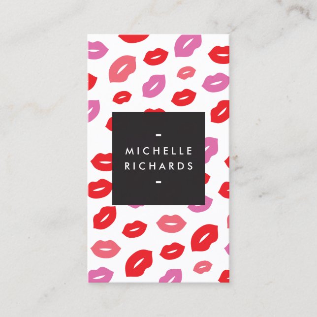 Carte De Visite Glam Lip Print pour maquillage (Devant)