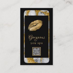 Carte De Visite *~* Glam Luxe Téléphone cellulaire Gold QR LOGO Ph